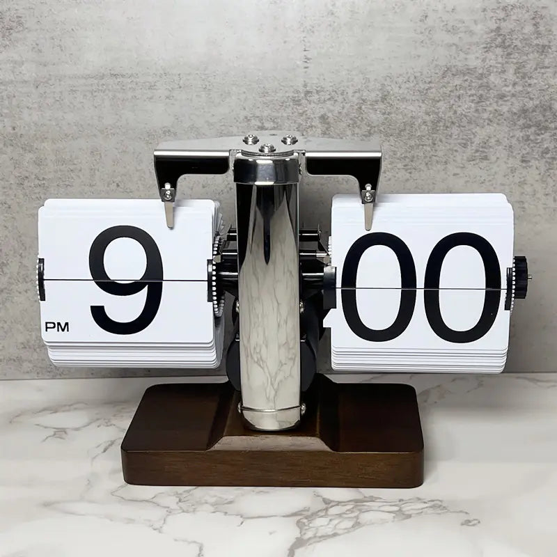 European Style Automatic Flip Clock – Retro Page-Flipping Timepiece for Home & Office