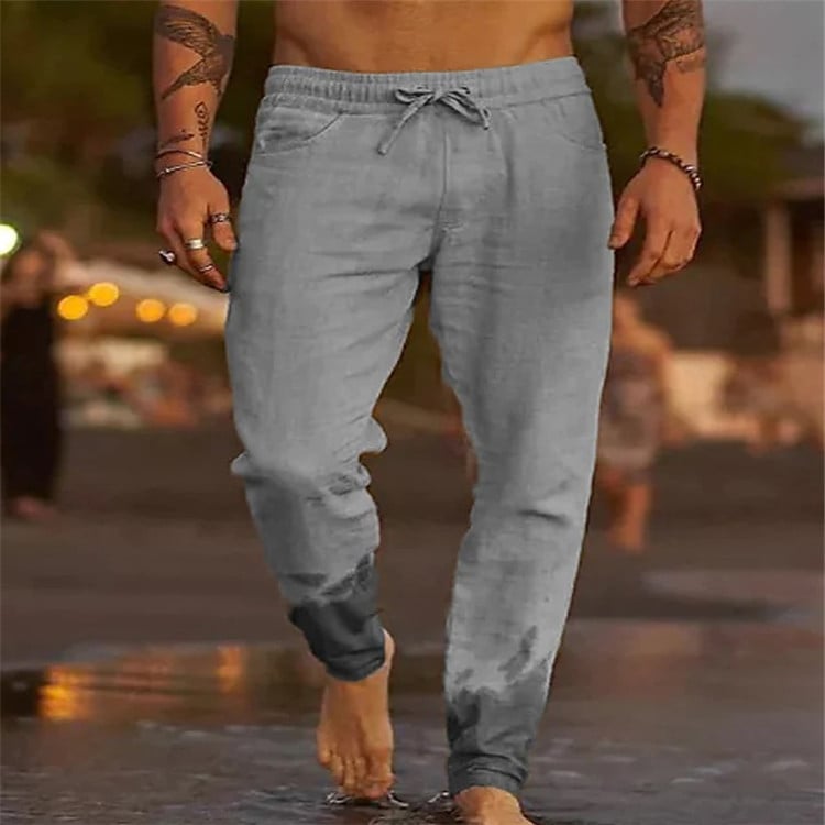 Relaxed Cotton Linen Beach Trousers