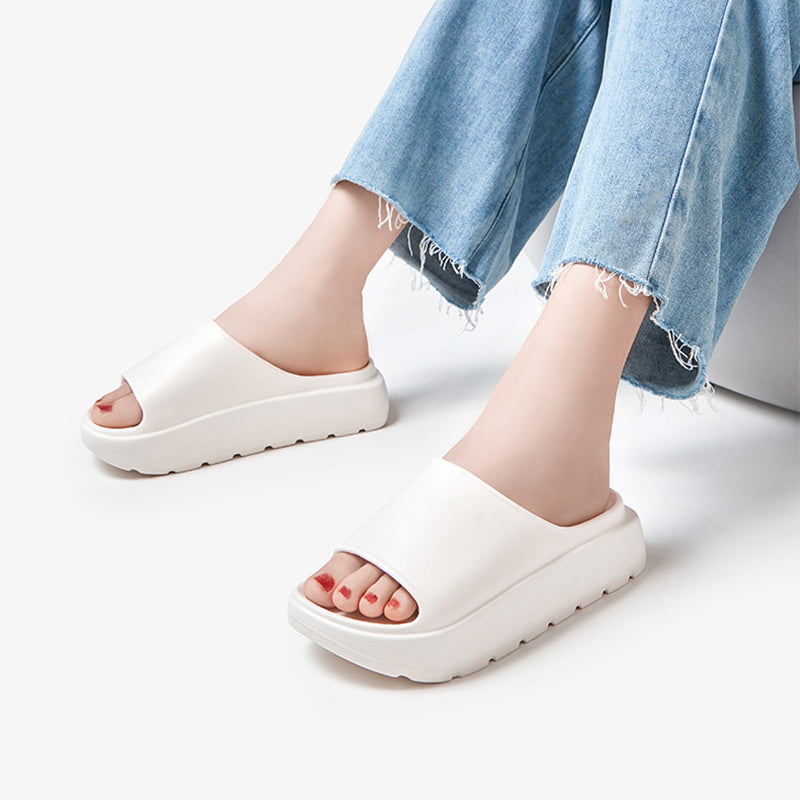 Women’s Open Toe Platform Slides – Thick Sole Summer Comfort Slippers