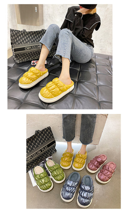 Warm Velvet Cotton Slippers for Women | Soft Padded Winter Style