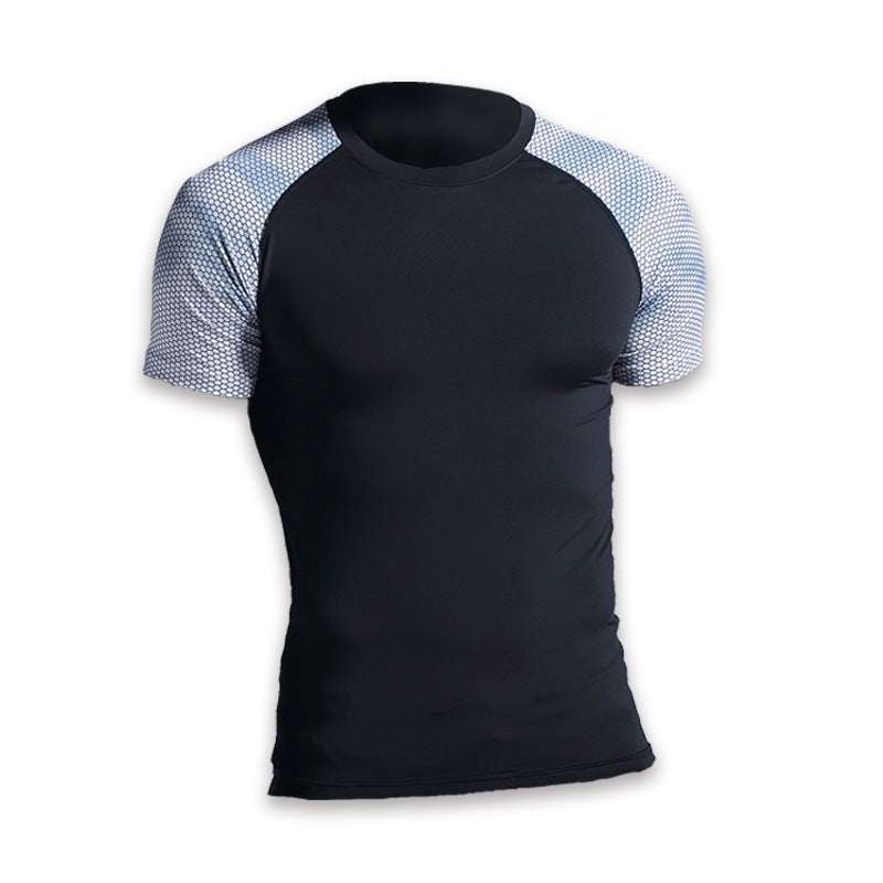 Herren Sommer Color-Block Quick-Dry Workout-T-Shirt