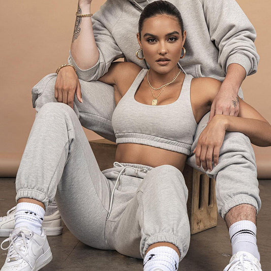 Ensemble décontracté deux pièces crop top et pantalon pour femme 2023