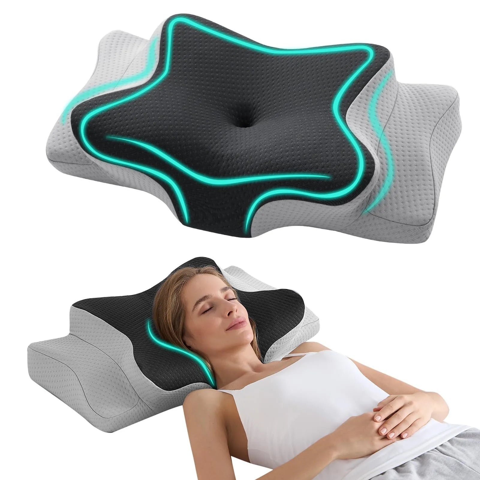 Memory Foam Cervical Support Pillow – Ergonomic Neck & Spine Alignment