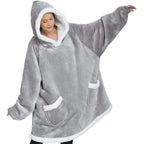 Lambs Wool Hoodie Blanket – Cozy Oversized Pullover for Winter