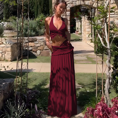 Women's Twist Neck Maxi Dress
