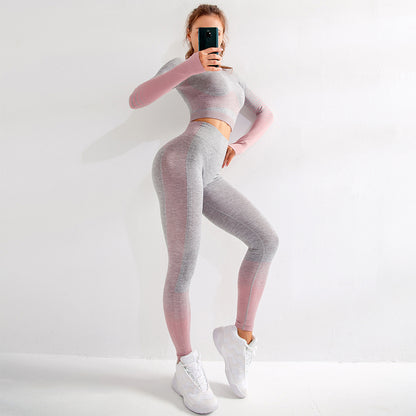 Ensemble de yoga - Vêtements de sport sans couture respirants à manches longues