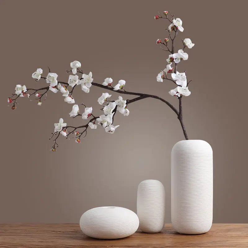 White Ceramic Decorative Vase – Multiple Sizes