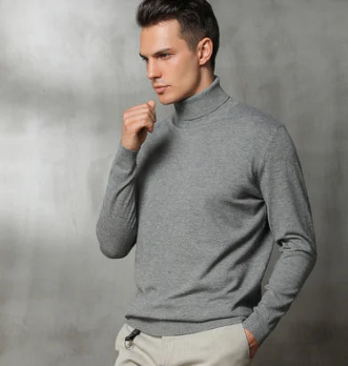 Men's Solid Color Slim Fit Turtleneck Sweater