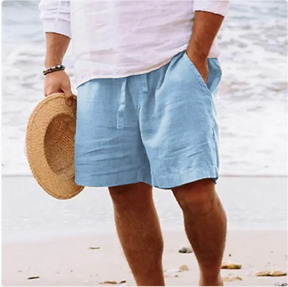Shorts d'été en coton et lin pour hommes
