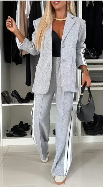 Seasonal Elegance Lapel Suit – Classic Autumn & Winter Long Sleeve Outfit