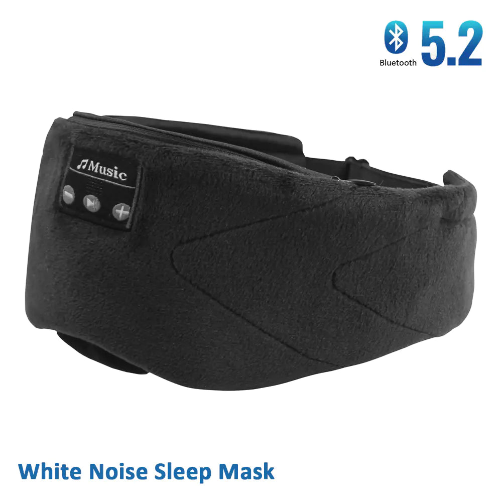 Bluetooth White Noise Sleep Eye Mask – 20 Sounds, Music & 100% Light Blocking