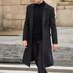 British Men's Wool Long Trench Coat