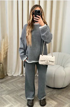 ChicEase Solid Color Lounge Set – Chic & Comfortable Casual Outfit
