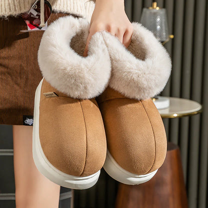 High-Top Plush Winter Slippers | Thick Sole Warm Indoor Comfort