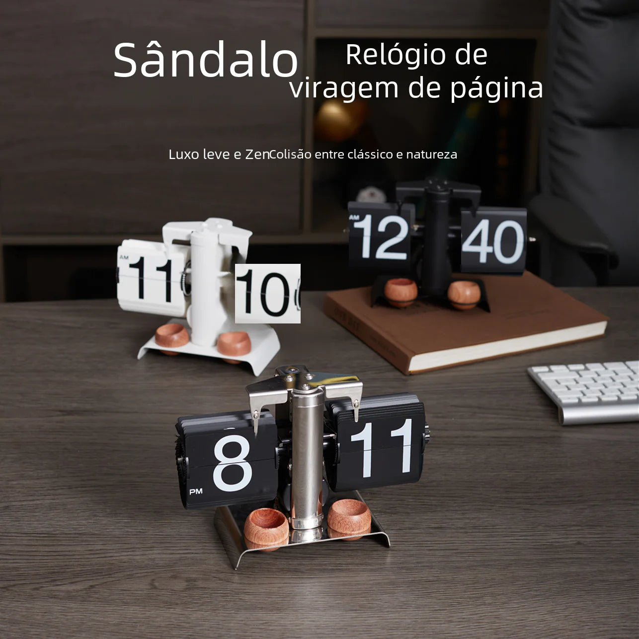 European Style Automatic Flip Clock – Retro Page-Flipping Timepiece for Home & Office