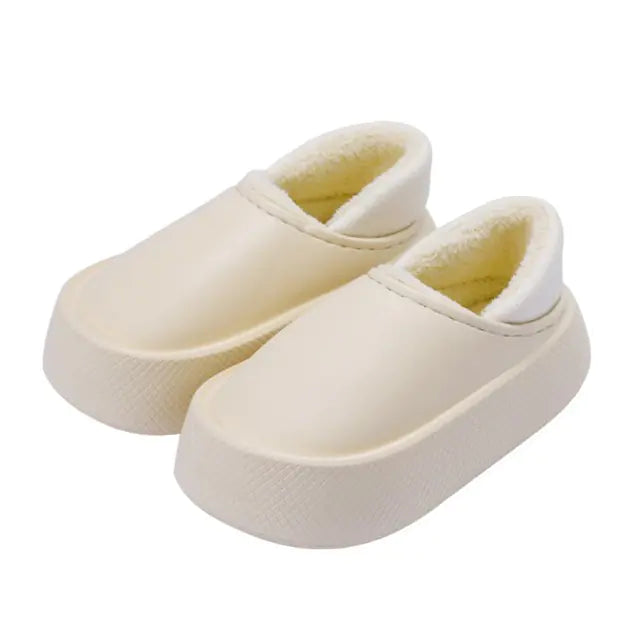 Waterproof Plush Cotton Slippers for Indoor Comfort