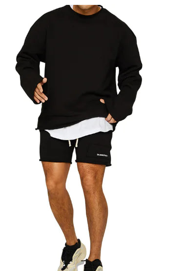 Luxe Leisure Set – Men’s Two-Piece Sweater & Shorts Outfit