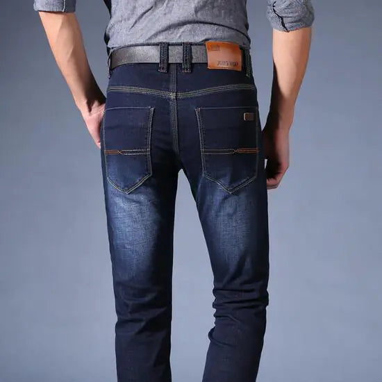 Mid-Rise Stretch Jeans for Men – Classic Straight Cut Comfort