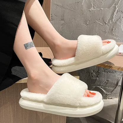 Thick Plush Indoor Slippers with Soft Lining