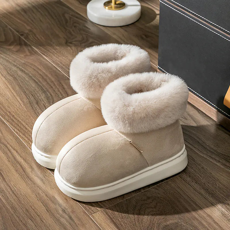High-Top Plush Winter Slippers | Thick Sole Warm Indoor Comfort