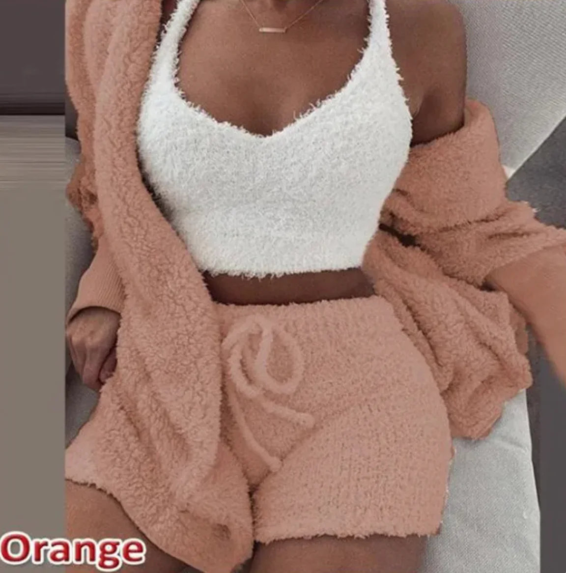 3-Piece Plush Homewear Set for Women – Cozy & Stylish Loungewear