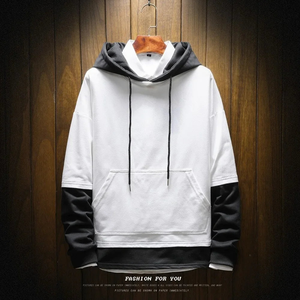 Punk Style Men’s Hoodies & Long Sleeve Shirts – Patchwork Casual Wear