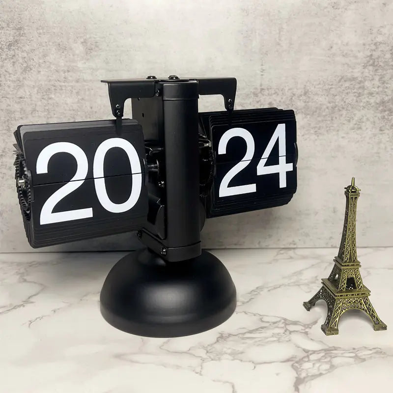 European Style Automatic Flip Clock – Retro Page-Flipping Timepiece for Home & Office