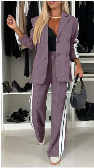 Seasonal Elegance Lapel Suit – Classic Autumn & Winter Long Sleeve Outfit