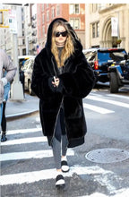 Faux Rabbit Hooded Fur Jacket & Vest Combo – Soft, Stylish Faux Fur Coat for Women
