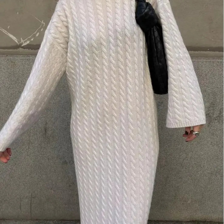 2023 Autumn European Style Long Knit Sweater Dress