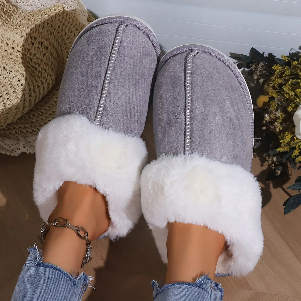 Thick Plush Indoor Slippers | Soft Winter Comfort Footwear