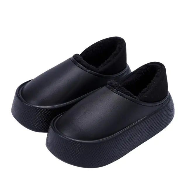 Waterproof Plush Cotton Slippers for Indoor Comfort