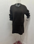 Chic Knit Sweater Skirt Set – Two-Piece Long-Sleeve Pullover