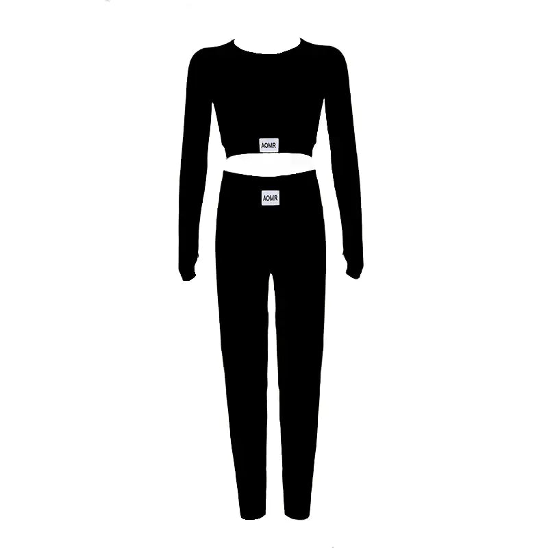 Women’s Color-Blocking Yoga Outfit – Flexible & Breathable Milk Silk Activewear