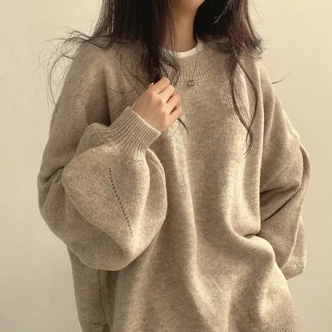Women’s Loose Knit Sweater – Soft Relaxed Everyday Fit
