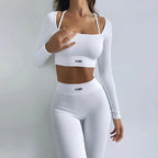 Women’s Color-Blocking Yoga Outfit – Flexible & Breathable Milk Silk Activewear