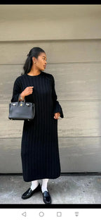 2023 Autumn European Style Long Knit Sweater Dress