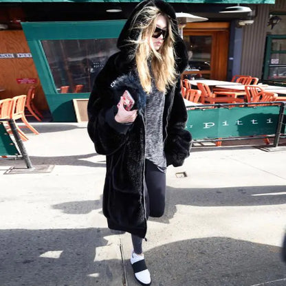 Faux Fur Hooded Jacket & Vest Set – Soft, Luxurious Winter Style