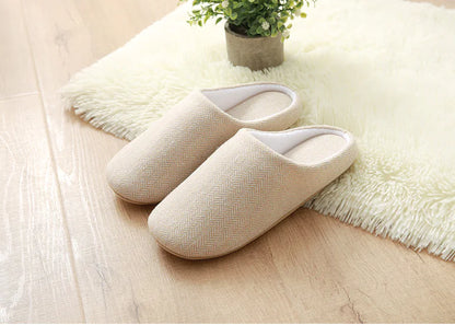 Men’s Cotton-Linen Indoor Slippers | Soft Lightweight Home Comfort