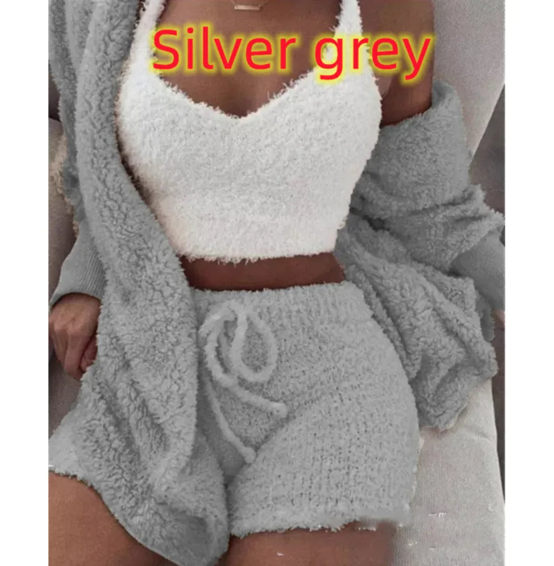 3-Piece Plush Homewear Set for Women – Cozy & Stylish Loungewear